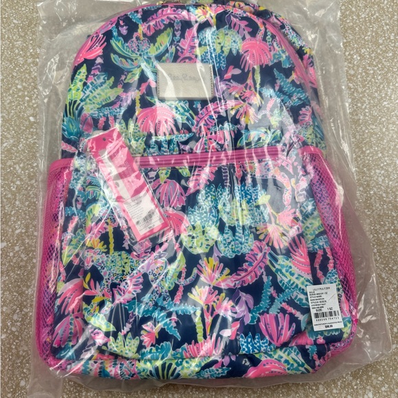 NWT Lilly Pulitzer Bahia backpack & lunch bag in oyster navy seen and herd, 2 pc - Picture 1 of 5